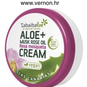 TABAIBALOE ALOE CREAM MUSK ROSE FACE AND BODY KREMA ZA LICE I TIJELO S ALOE VEROM  I ULJEM MOŠUSA I RUŽE PRIRODNA HIDRATANTNA KREMA - 50 ml