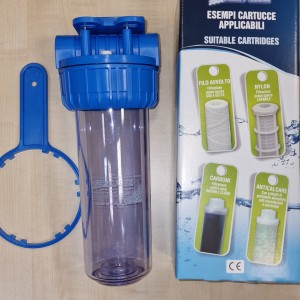 Euroacque plavi blue complete plastični filter za vodu sa setom za montažu na zid za 10-inčni uložak 3/4" priključak ženski za kuću ili stan
