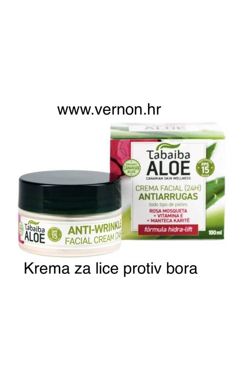 TABAIBALOE ANTI-WRINKLE FACIAL CREAM 24H WITH ALOE VERA,ROSEHIP AND SHEA BUTTER KREMA ZA LICE I VRAT PROTIV BORA S ALOE VEROM,ŠIPKOM I SHEA MASLACOM 100 ml
