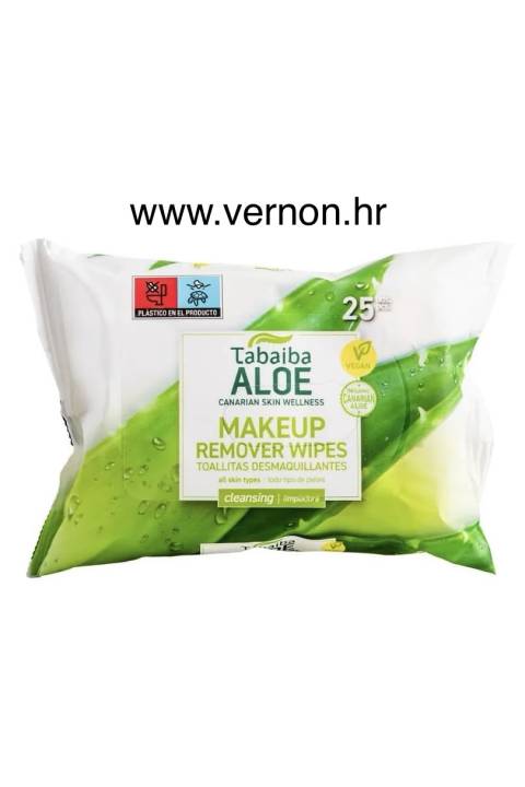 TABAIBALOE MAKEUP REMOVER VIPES VLAŽNE MARAMICE ZA SKIDANJE ŠMINKE S ALOE VEROM -25 MARAMICA