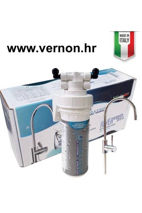 SUPER AKCIJA 45 % POPUSTA  EUROACQUE RIVER ARGENTO PRO SILVER MADE IN ITALY Komplet za mikrofiltraciju pitke vode, uključena LED slavina Uklanja neugodne okuse, mirise i sve neželjene tvari poput klora i njegovih derivata, trihalometana, atrazina, pestici